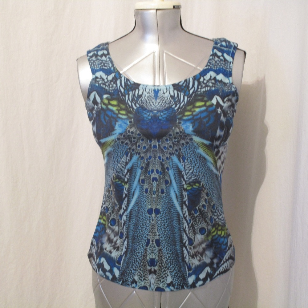 Peacock Print Tank Top M